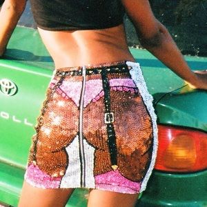 Discount universe sequin mini skirt